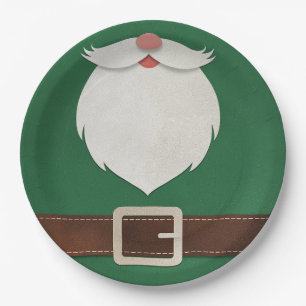 Festive Santa-Bart und Gürtel Feiertags-Papierplat Pappteller