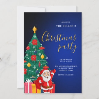 Festive Santa Christmas Party Invitation | Holiday Einladung