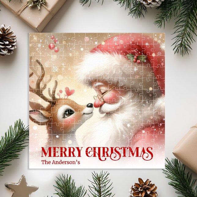 Festive Santa Claus Rudolph Personalized Kids Gift Puzzle (Festive Santa Claus Rudolph Personalized Kids Holiday Puzzle

)