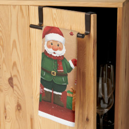 Festive Santa & Gifts Christmas Kitchen Towel Geschirrtuch