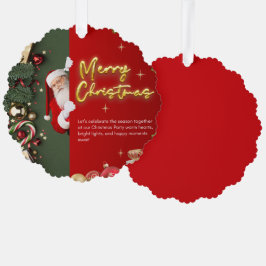 Festive Scalloped Ornament Card – Holiday Karte