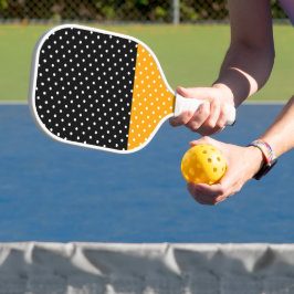 Festive schwarze, fett gelbe Polka-Punkte Pickleball Schläger