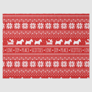 Festive Scottie Hunde Weihnachten   Schottische Te Seidenpapier