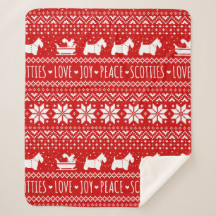 Festive Scottie Hunde Weihnachten Schottische Te Sherpadecke