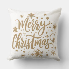 Festive Snowflake Merry Christmas Throw Pillow Kissen