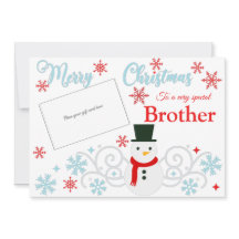 Festive Snowman Brother Geschenkkartenhalter