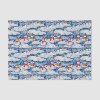 Festive Snowman Winter Watercolor Seidenpapier