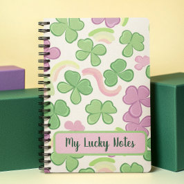 Festive St. Paddy's Light Green & Rainbow Pattern Notizblock