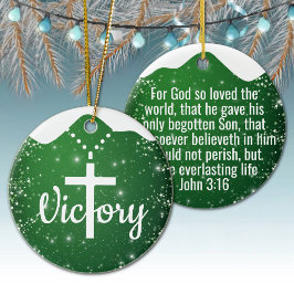 Festive Starry Green Devotional Holy Spirit  ⛪️ 🎄 Keramik Ornament