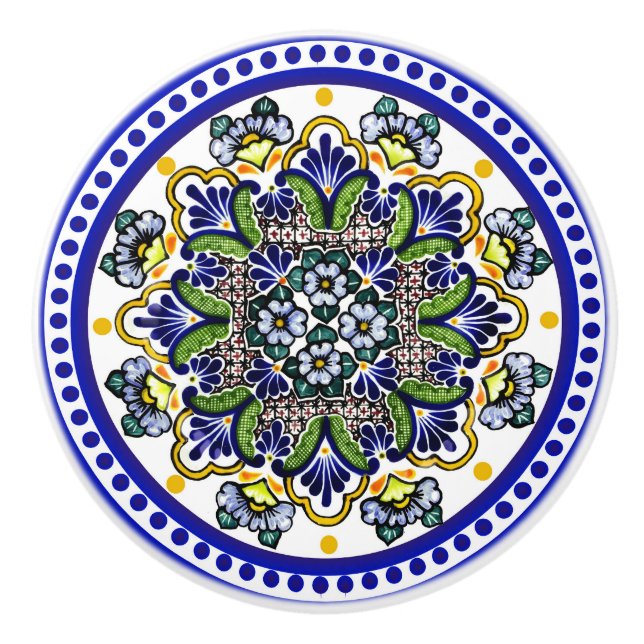 Festive Talavera Siete Keramikknauf (Vorderseite)