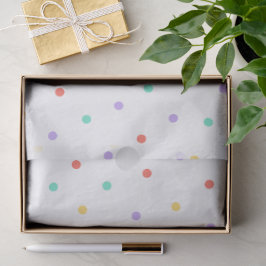 Festive Teal Purple Red Yellow Polka Dot Birthday Seidenpapier
