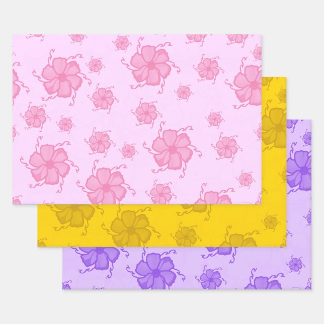 Festive Tropics Floral Geschenkpapier PYP Set (Set)