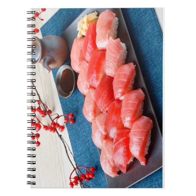 Festive Tuna Sushi Platter Notebook Notizblock (Vorderseite)