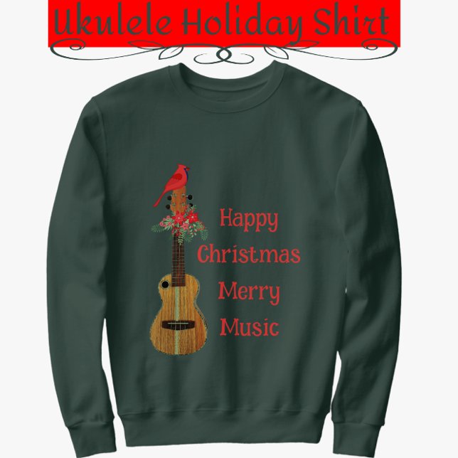 Festive Ukulele Frohe Weihnachten Frohe Musik Swea Sweatshirt (Von Creator hochgeladen)
