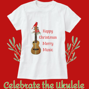 Festive Ukulele Frohe Weihnachten Frohe Musik T-Shirt