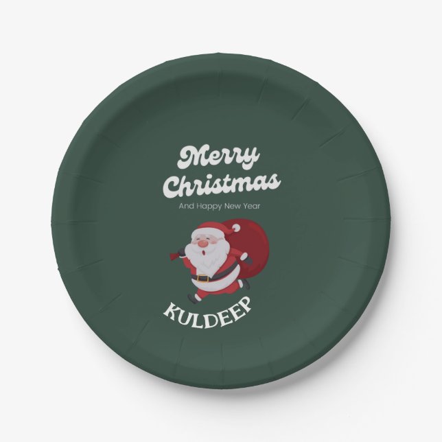 "Festive Vibes: Weihnachts- und Neujahrsjubiläum" Pappteller (Vorderseite)