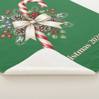 Festive Weihnachts-Schleifen-Sherpa-Decke Sherpadecke