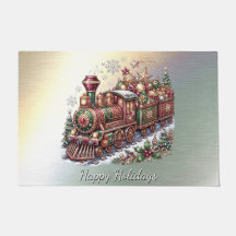 Festive Weihnachtszug Feiertags Fußmatte