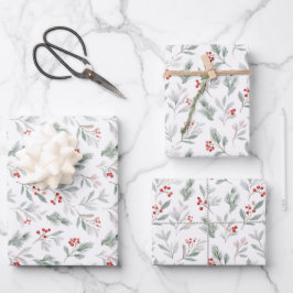 Festive Winter Botanical Wrap Geschenkpapier Set