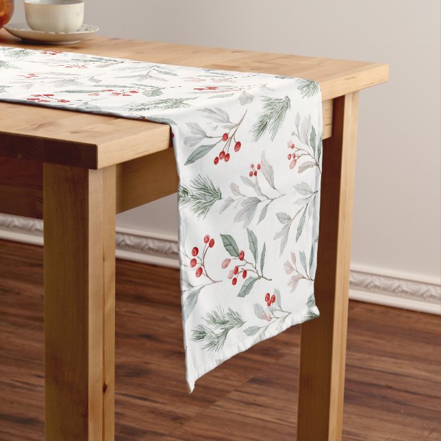 Festive Winter Foliage Holiday Table Runner Großer Tischläufer (Beispiel)