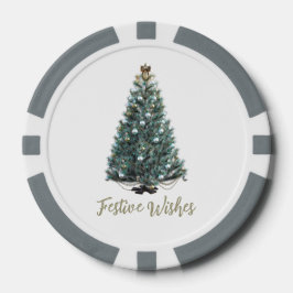 Festive Wishes. Christmas tree design Pokerchips