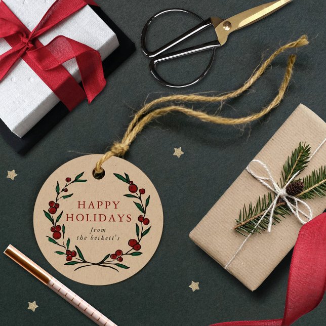 Festive Wreath Christmas Holiday Geschenkanhänger (Von Creator hochgeladen)