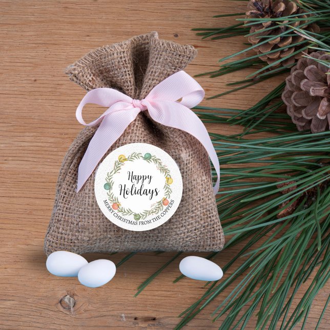 Festive Wreath Happy Holidays Stickers (Von Creator hochgeladen)