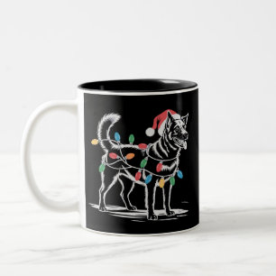 Festiver Blue Heeler Weihnachten Feiertag Rinderhu Zweifarbige Tasse