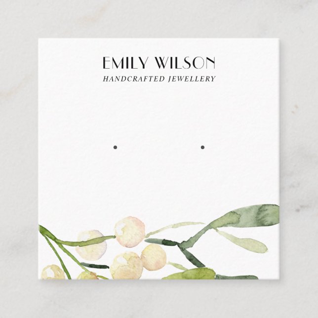 FESTIVER CHRISTMAS SCHNEHMEND BERRY STUD EARRING D QUADRATISCHE VISITENKARTE (Vorderseite)