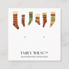 FESTIVER CHRISTMAS-STRUMPF STUDIEREN ERFREUNDUNG QUADRATISCHE VISITENKARTE