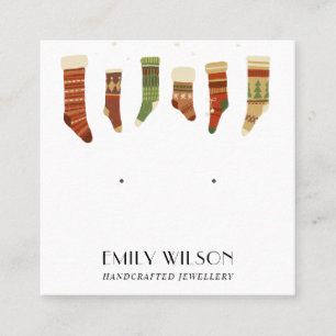 FESTIVER CHRISTMAS-STRUMPF STUDIEREN ERFREUNDUNG QUADRATISCHE VISITENKARTE