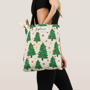 Festiver grüner Baumstern, tägliche Tasche persona