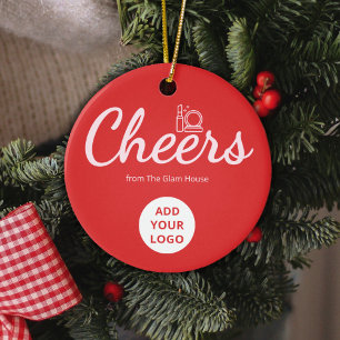 Festiver roter Logo-Schmuck für Schönheitsmarken Keramik Ornament