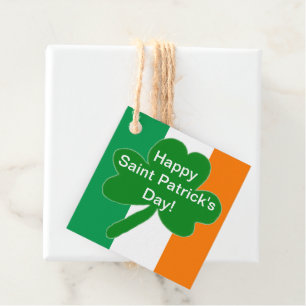 Festiver St. Patrick's Day Grün Weiß Orange Geschenkanhänger