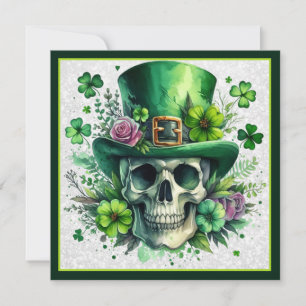 Festiver Totenschädel zum St. Patrick's Day Feiertagskarte