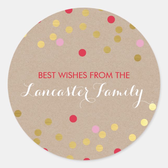 FESTIVER URLAUB SIEGEL Konfetti-Muster Runder Aufkleber (Vorderseite)