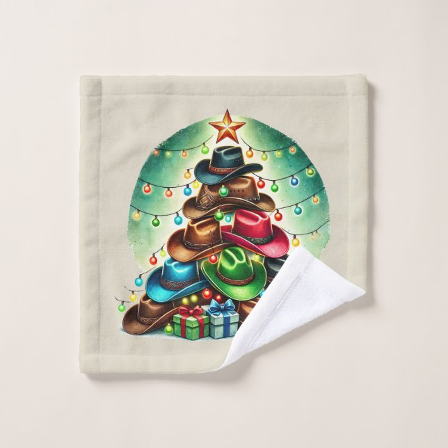 Festiver westlicher Weihnachtsmützenbaum  Waschlappen (Waschlappen)