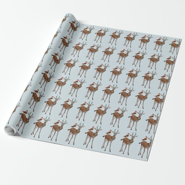 FESTIVES ANTELOPE- UND OWL-Wrapping-Papier Geschenkpapier (Ungerollt)
