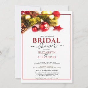 FESTIVES CHRISTMAS HOLIDAY WEDING Brautparty Einladung