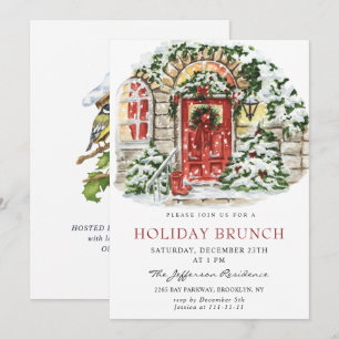 Festives Landhaus-Weihnachtsfeier Weihnachts-BRUNC Einladung