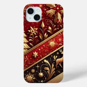 FESTIVES ROT & GOLD CHRISTMAS BÄUME HOLLY Case-Mate iPhone HÜLLE