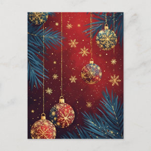 🎄 Festives Weihnachtsornament Eleganz Glow ❄️ Wei Postkarte