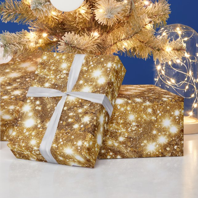 Festivgold-gefliestes Muster Geschenkpapier (Feiertage)