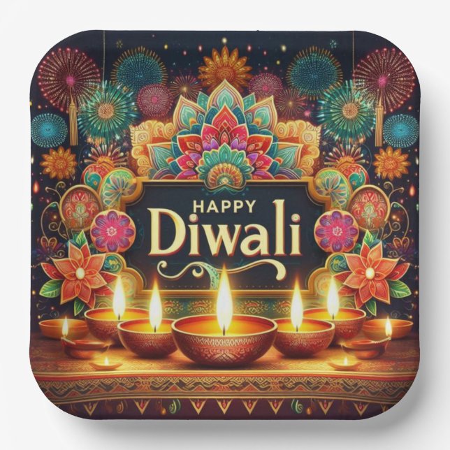 Festivi Diwali Pappteller (Vorderseite)
