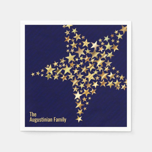 FESTIVSTARS Custom Holiday Segling BLAUE Paper Serviette (Vorderseite)