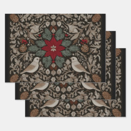 Festivstickerei Geschenkpapier Set