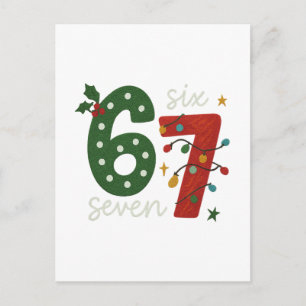 Festlich 67 – Helle Weihnachtszahlen Design Postkarte
