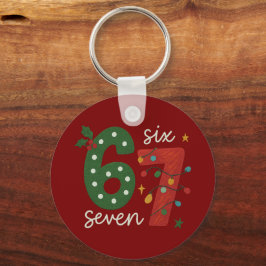 Festlich 67 – Helle Weihnachtszahlen Design Schlüsselanhänger