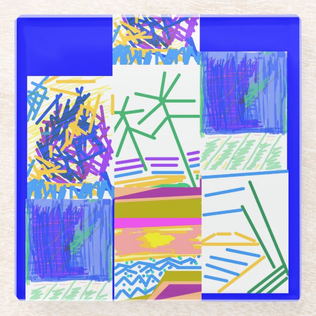 Festlich Abstrakt Glasuntersetzer (Vorderseite)