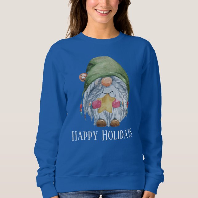 Festlich Aquarellwein Weihnachtsschwanz Sweatshirt (Vorderseite)